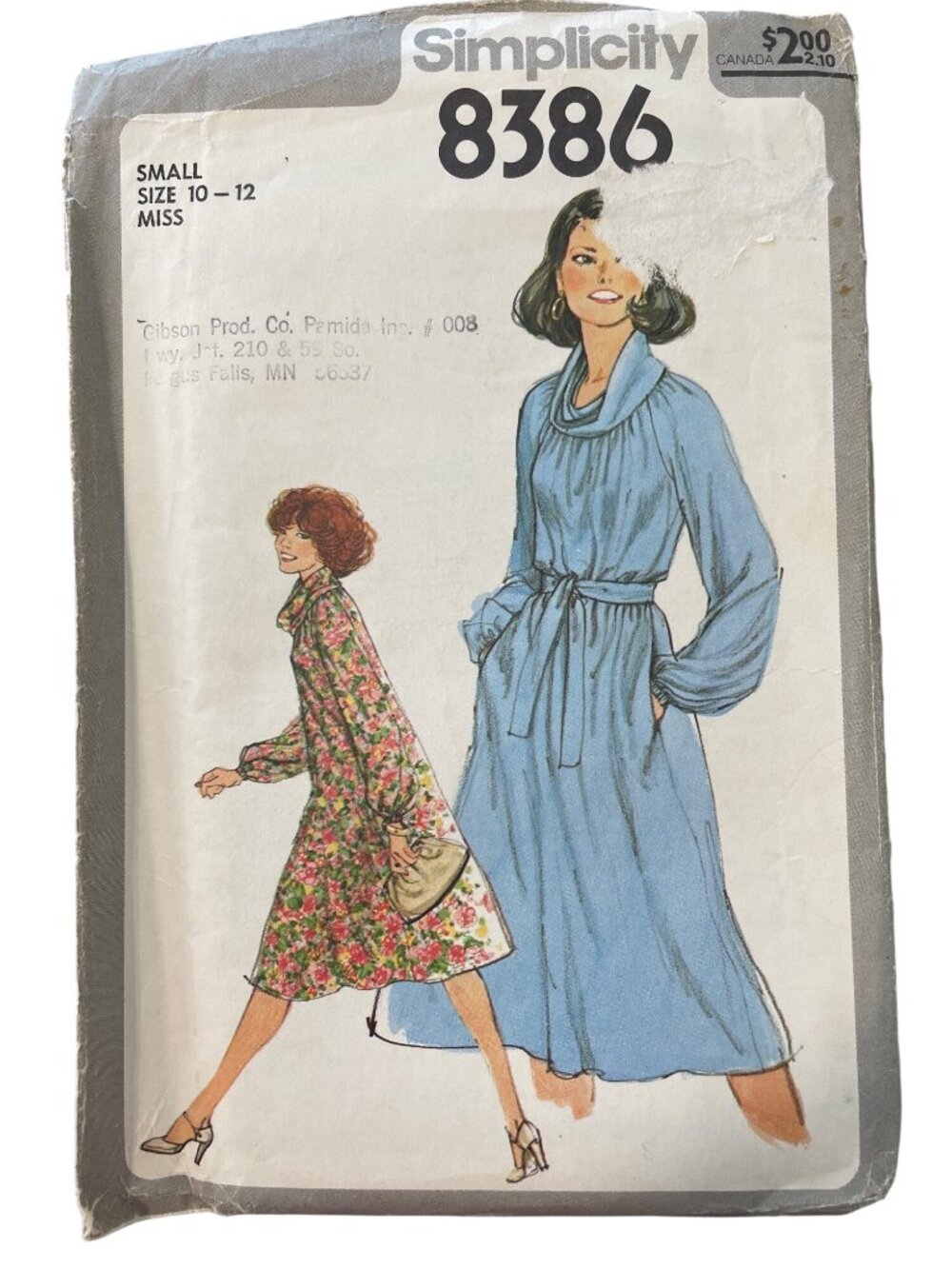 Vintage 70s Simplicity 8386 Misses Dress Size 10-12 Small Sewing Pattern UNCUT